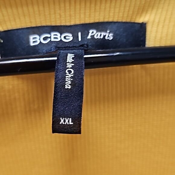 BCBG Paris Ribbed Knit Cutout Dress, Yellow, Size XXL, NWT - Picture 7 of 8